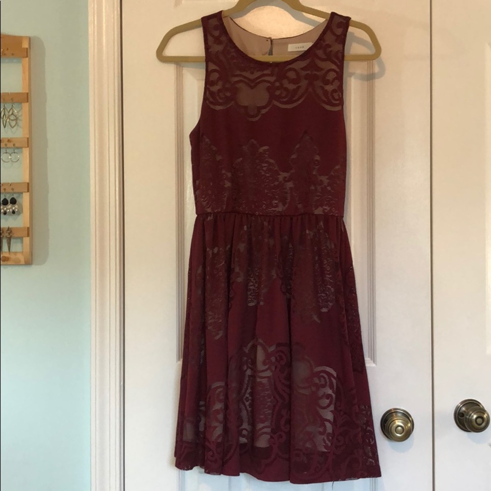 Burgundy Fit and Flare